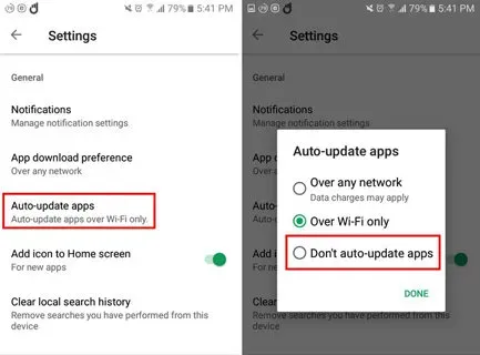 禁用 Google Play 服務的自動更新
